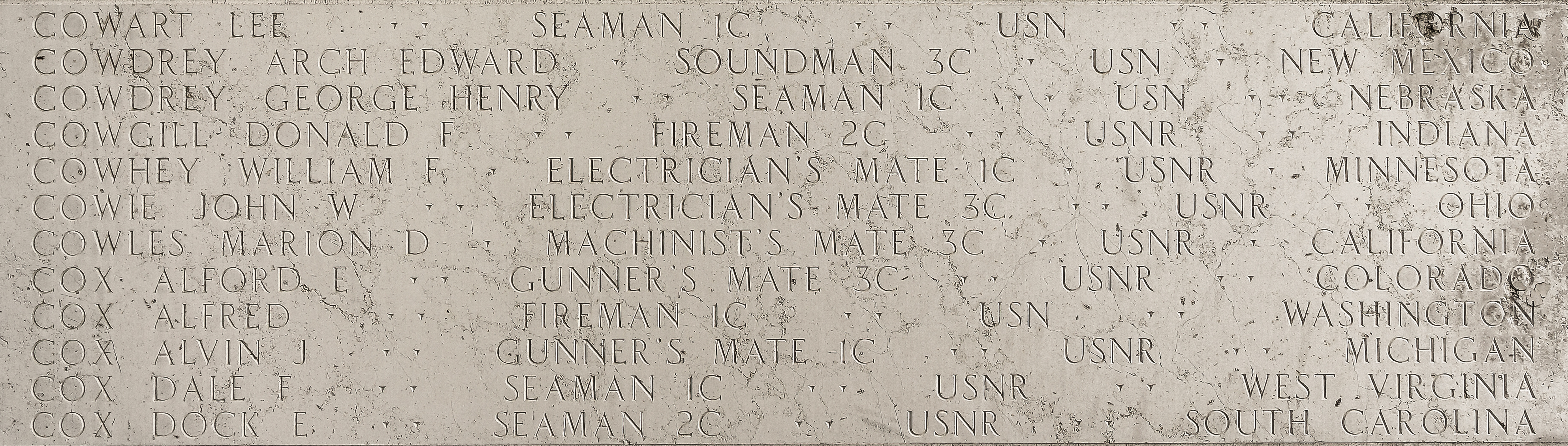 William F. Cowhey, Electrician's Mate First Class